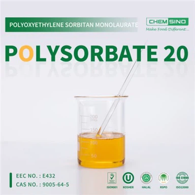 Potraviny, kosmetika a léky Užitečný polyoxyethylensorbitanmonolaurát polysorbát T-20 č. CAS 9005-64-5