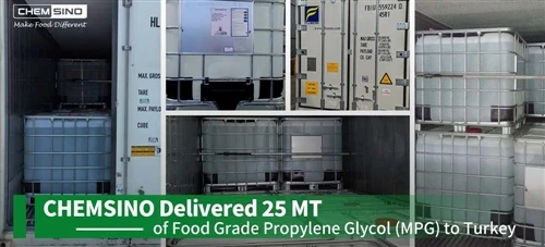 CHEMSINO dodalo 25 MT potravinářského propylenglykolu (MPG) do Turecka