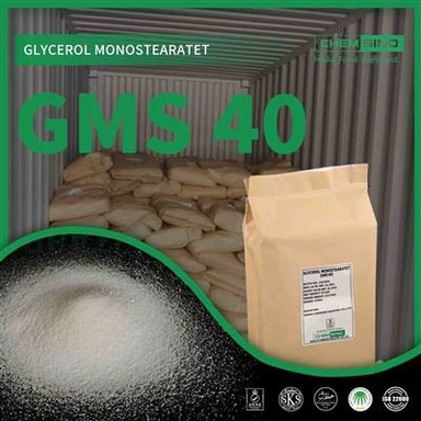 Potravinářská chemikálie Glycerol monostearát GMS 40 prášek E471 Číslo CAS.31566-31-1